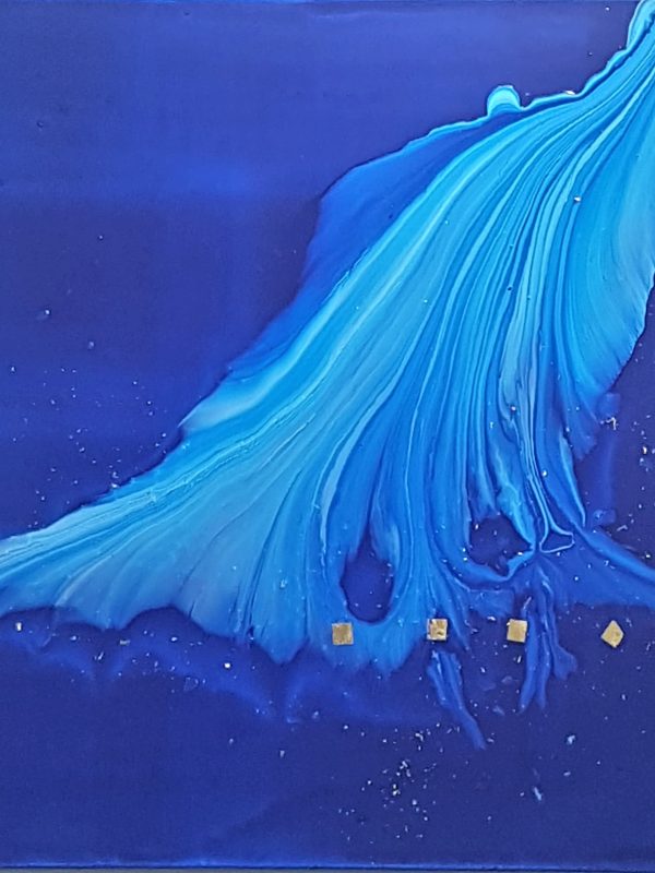 HUH Eun Sun. Intimité de l’eau 25. Hydro-laque sur toile. 50×50cm. 2019